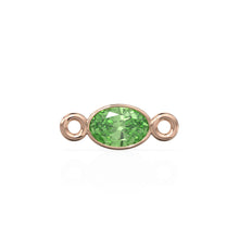 Load image into Gallery viewer, Peridot 18k Solid Gold Spacer Connector / Bracelet Finding / Necklace Gold Findings / Green Olivine Gemstone 4x6MM August Birthstone