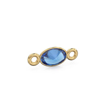 Load image into Gallery viewer, Sapphire 18k Solid Gold Spacer Connector / Handmade Bracelet Finding / Necklace Gold Findings / Blue Gemstone 4x6MM September Birthstone