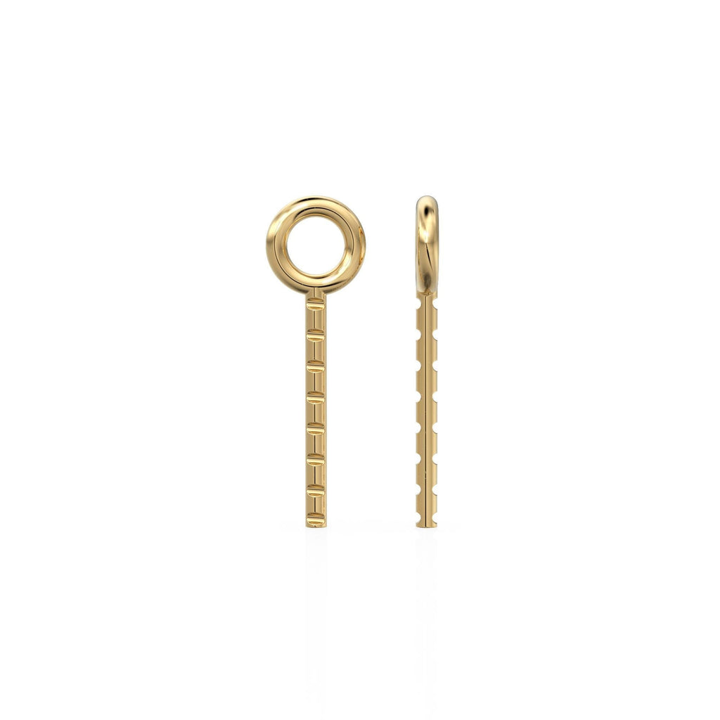 18k Gold Screw Eye Component, Solid Gold Mounting Component, Pendant Charm DIY Findings, Jewelry Making,