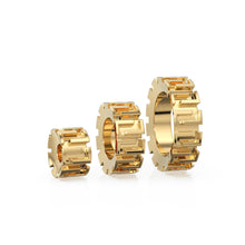 Load image into Gallery viewer, 4mm Designer 18k Solid Yellow Gold Bead / Fancy Spacer Handmade Findings / Large Hole European Beads / Jewelry Making Supplies