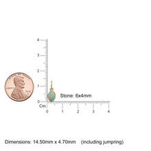 Load image into Gallery viewer, Ethiopian Opal Oval Cabochon Solid Gold Charm / Rainbow Fire Gemstone Handmade Gold Pendant / 14k Solid Yellow Gold Jewelry Making Finding