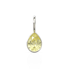 Load image into Gallery viewer, Lemon Quartz 7mm 14k Yellow Solid Gold Charm Pendant Bezel Jewelry Finding / November Birthstone / Yellow Gemstone / Pear Cut Amulet