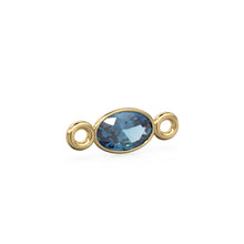 Load image into Gallery viewer, London Blue Topaz 18k Solid Gold Spacer Connector / Handmade Bracelet Finding / Necklace Gold Findings / Gemstone 4x6MM November Birthstone