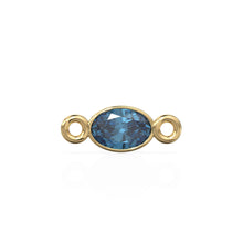 Load image into Gallery viewer, London Blue Topaz 18k Solid Gold Spacer Connector / Handmade Bracelet Finding / Necklace Gold Findings / Gemstone 4x6MM November Birthstone