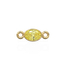 Load image into Gallery viewer, Lemon Quartz 18k Solid Gold Spacer Connector / Handmade Bracelet Finding / Necklace Gold Findings / Yellow Gemstone 4x6MM March Birthstone