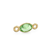 Load image into Gallery viewer, Peridot 18k Solid Gold Spacer Connector / Bracelet Finding / Necklace Gold Findings / Green Olivine Gemstone 4x6MM August Birthstone