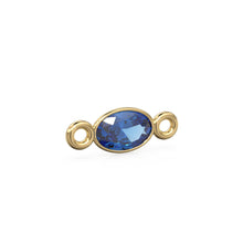 Load image into Gallery viewer, Sapphire 18k Solid Gold Spacer Connector / Handmade Bracelet Finding / Necklace Gold Findings / Blue Gemstone 4x6MM September Birthstone