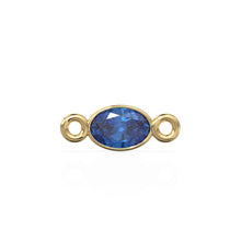 Load image into Gallery viewer, Sapphire 18k Solid Gold Spacer Connector / Handmade Bracelet Finding / Necklace Gold Findings / Blue Gemstone 4x6MM September Birthstone