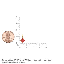 Load image into Gallery viewer, Ruby 5mm 14k Yellow Solid Gold Charm Pendant Bezel Jewelry Finding / July Birthstone / Princess Cut Red Gemstone /