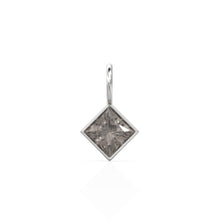 Load image into Gallery viewer, Smoky Quartz 5mm 14k Yellow Solid Gold Charm Pendant Bezel Jewelry Finding / June Birthstone / Princess Cut Brown Gemstone /