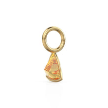 Load image into Gallery viewer, Citrine 5mm 14k Yellow Solid Gold Charm Pendant Bezel Jewelry Finding / November Birthstone / Trillion Cut Yellow Gemstone /