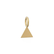 Load image into Gallery viewer, 2pc Triangle 18k Gold Charm, 9.4mm Engravable Charm, Minimalist Engravable Charm, Geometric  Gold Pendant, Necklace charm, Bracelet Charm