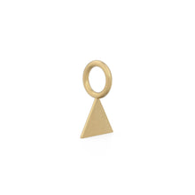 Load image into Gallery viewer, 2pc Triangle 18k Gold Charm, 9.4mm Engravable Charm, Minimalist Engravable Charm, Geometric  Gold Pendant, Necklace charm, Bracelet Charm