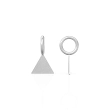 Load image into Gallery viewer, 2pc Triangle 18k Gold Charm, 9.4mm Engravable Charm, Minimalist Engravable Charm, Geometric  Gold Pendant, Necklace charm, Bracelet Charm