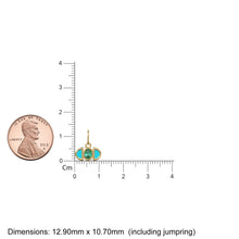 Load image into Gallery viewer, Zambian Emerald Blue Turquoise 14k Solid Gold Charm Pendant Bezel Jewelry Finding / May Birthstone / Green Gemstone / Art Deco Amulet