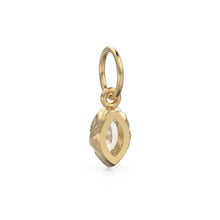 Load image into Gallery viewer, 0.25ct Thick Bezel Diamond Marquise Cut Solid Gold Charm / White Gemstone Handmade Pendant / 14k April Birthstone Jewelry Making Finding