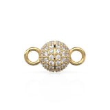 6mm Pave Diamond Screw Ball Clasp / Solid Gold Clasp for Necklace / Bracelet 18k Handmade Diamond Findings Claw Clasp Jewelry Finding