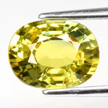 Load image into Gallery viewer, Certified 2.54ct VS Oval Yellow Green Sapphire - Unheated, Songea Tanzania Gem