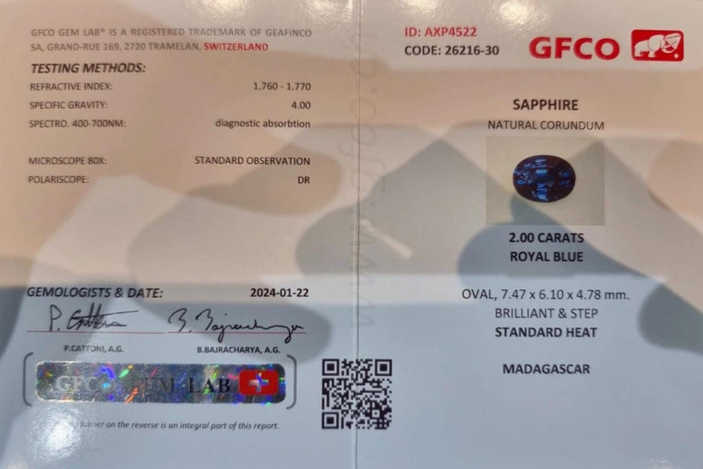 Certified 2.00ct VVS Oval Royal Blue Sapphire - Madagascar, Africa Gem