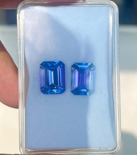 10.75ct Certified VVS Tanzanite Red Fire Matched Pair – Heated Tanzanita Gemstone Earrings Fine Jewelry