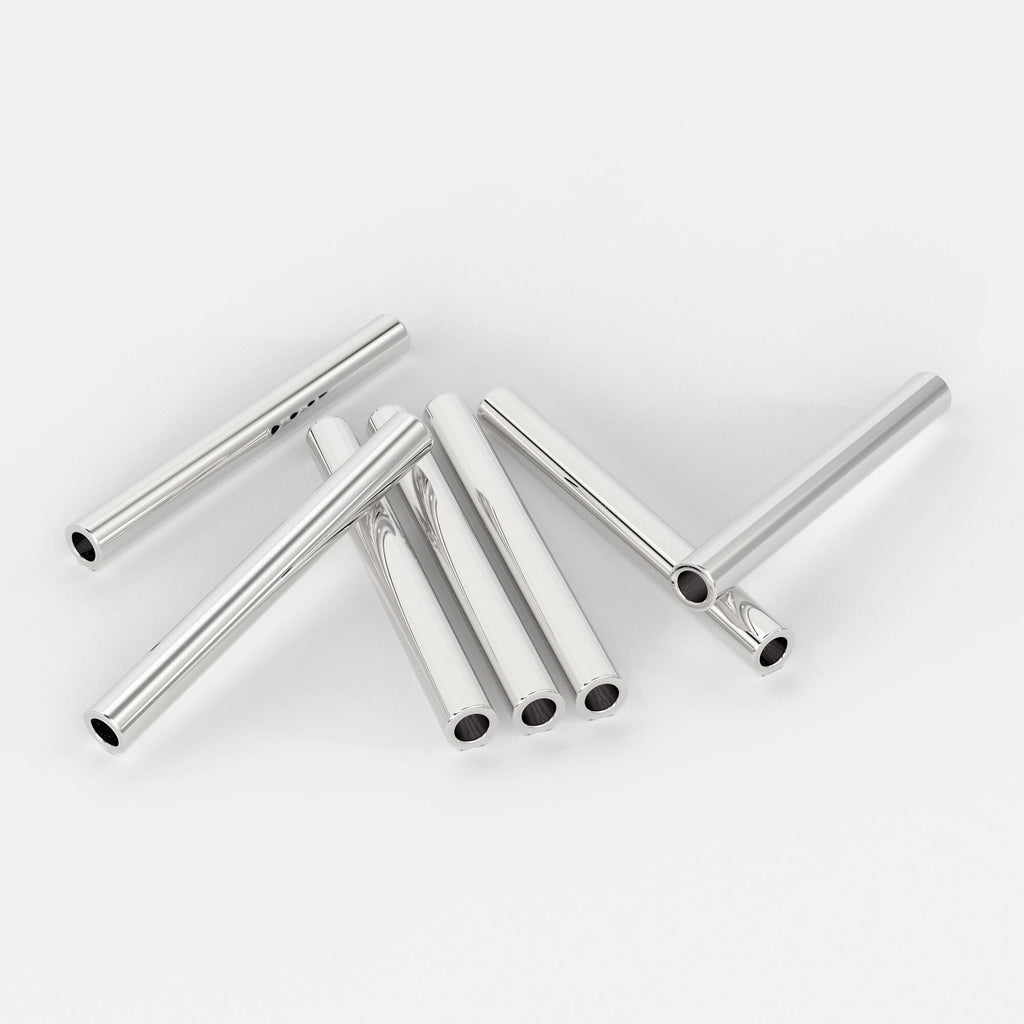 18k Solid Yellow Gold Tube Beads 11mm Smooth Spacer Beads for Jewelry Making – 5 Pieces Craft Supplies