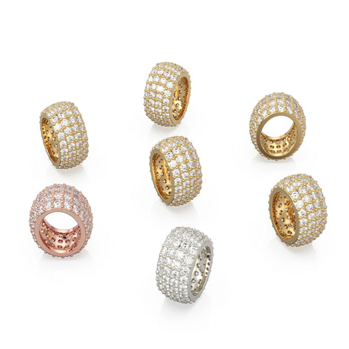18k Solid Yellow Gold Oval Diamond Roundel Eternity Pave 10mm Beads for Elegant Jewelry Making