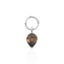 Load image into Gallery viewer, Smoky Quartz Pear Solid Gold Charm Pendant Bezel Jewelry Finding / November Birthstone / Brown Gemstone / Minimalist Tiny Stackable Pendant