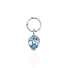 Load image into Gallery viewer, Aquamarine Pear Solid Gold Charm Pendant Bezel Jewelry Finding / March Birthstone / Blue Gemstone / Minimalist Tiny Stackable Pendant