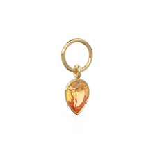 Load image into Gallery viewer, Citrine Pear Solid Gold Charm Pendant Bezel Jewelry Finding / November Birthstone / Yellow Gemstone / Minimalist Tiny Stackable Pendant