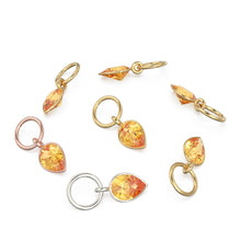 Load image into Gallery viewer, Citrine Pear Solid Gold Charm Pendant Bezel Jewelry Finding / November Birthstone / Yellow Gemstone / Minimalist Tiny Stackable Pendant