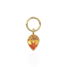 Load image into Gallery viewer, Citrine Pear Solid Gold Charm Pendant Bezel Jewelry Finding / November Birthstone / Yellow Gemstone / Minimalist Tiny Stackable Pendant
