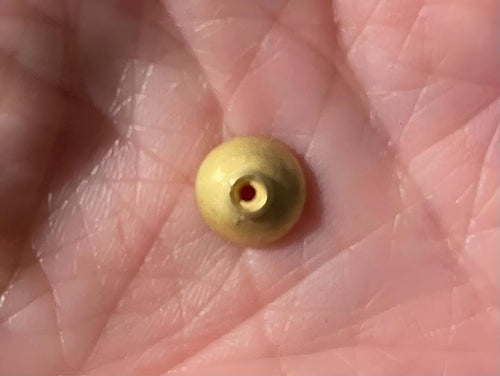 14k Solid Yellow Gold Bead Caps Matte Finish 7mm Simple Cup Finding Pair for Jewelry Making