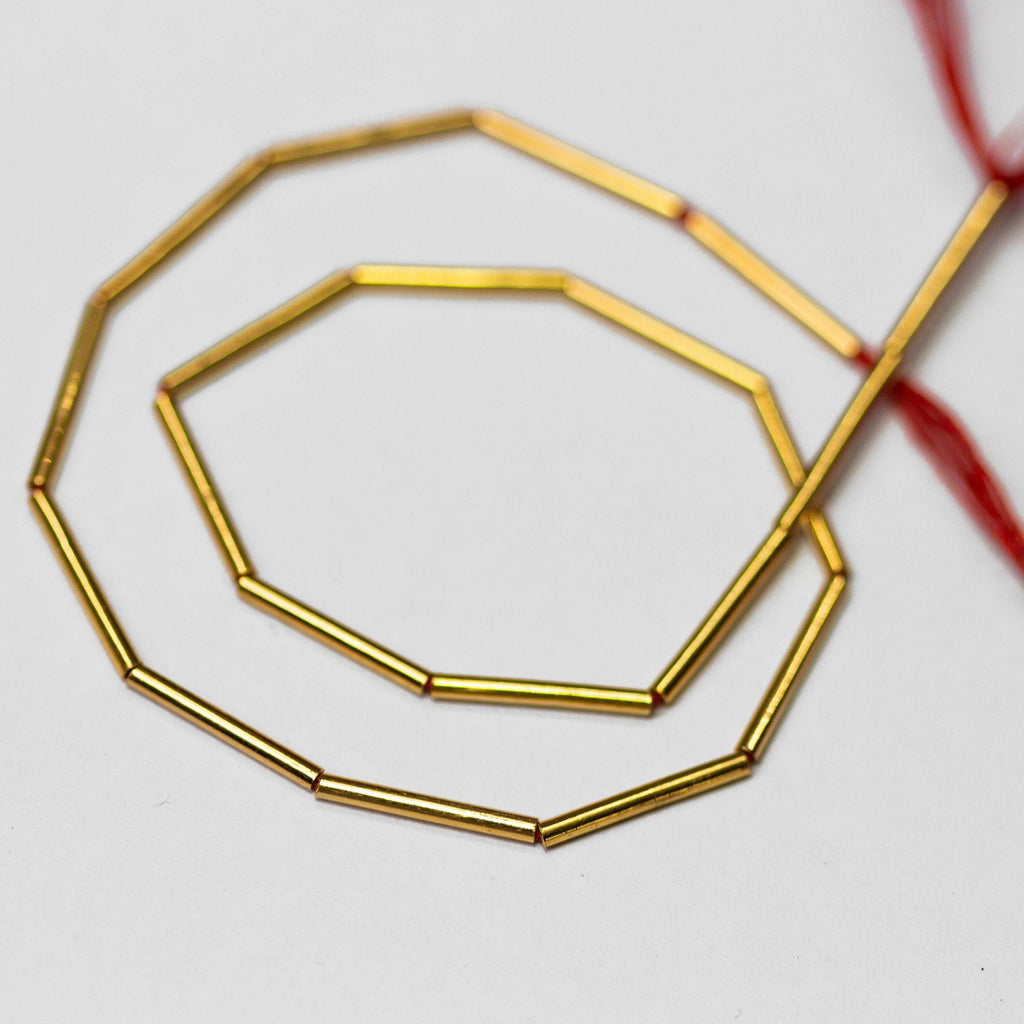 18k Solid Yellow Gold Tube Beads 11mm Smooth Spacer Beads for Jewelry Making – 5 Pieces Craft Supplies