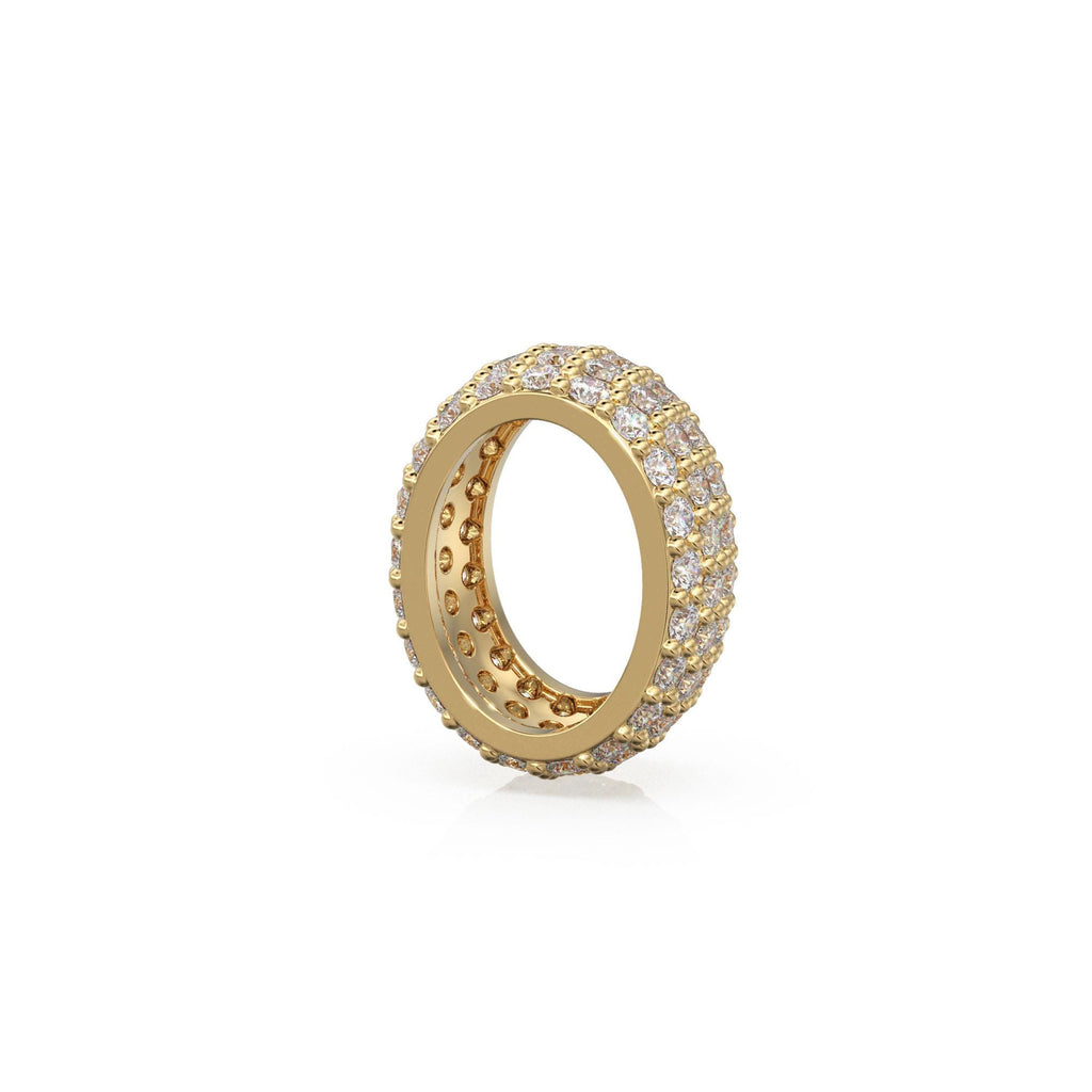 18k Solid Yellow Gold Oval Diamond Roundel Eternity Pave 10mm Beads for Elegant Jewelry Making