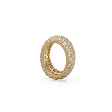 Load image into Gallery viewer, 18k Solid Yellow Gold Oval Diamond Roundel Eternity Pave 10mm Beads for Elegant Jewelry Making