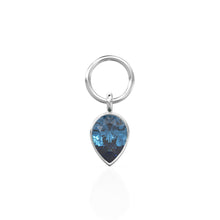 Load image into Gallery viewer, London Blue Topaz Pear Solid Gold Charm Pendant Bezel Jewelry Finding / December Birthstone / Blue Gemstone / Minimalist Stackable Pendant
