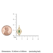 Load image into Gallery viewer, 18k Emerald Baguette Gold Pendant / 14k Yellow Solid Gold Charm / Antique Tribal Handmade May Birthstone Gift for her / Diamond Gold Amulet
