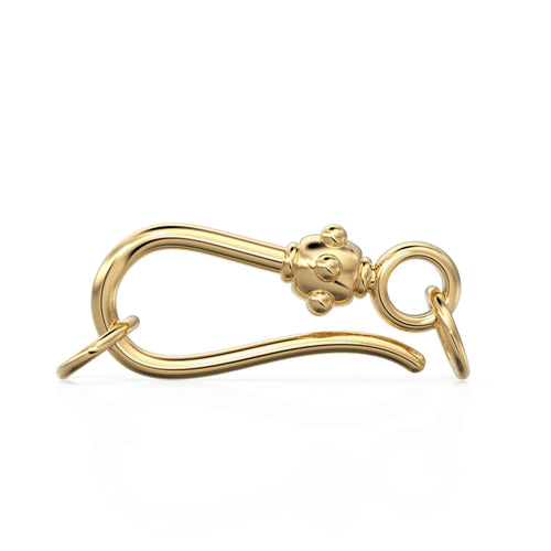 20mm HUGE Tribal Hook 18k Solid Gold Clasp / Handmade Old Fashioned Antique Lock for Necklace / Jewelry Making Supplies / Findings