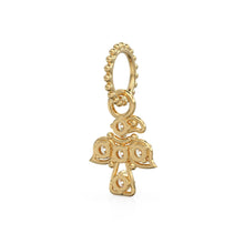 Load image into Gallery viewer, 18k Solid Gold Angel Bird Charm Pendant with Natural Diamonds / Minimalist Dainty Jewelry, Moon Knight Inspired Gold Necklace Charm
