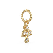 Load image into Gallery viewer, 18k Solid Gold Angel Bird Charm Pendant with Natural Diamonds / Minimalist Dainty Jewelry, Moon Knight Inspired Gold Necklace Charm