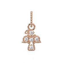 Load image into Gallery viewer, 18k Solid Gold Angel Bird Charm Pendant with Natural Diamonds / Minimalist Dainty Jewelry, Moon Knight Inspired Gold Necklace Charm