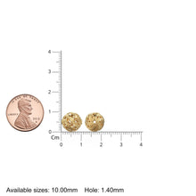 Load image into Gallery viewer, 10mm Swirl Lattice Solid Gold Openwork  Bead, Filigree Round Spacer, Twisted Cage Ball, Intricate Jewelry Making Supply, 14k 18k Yellow Gold