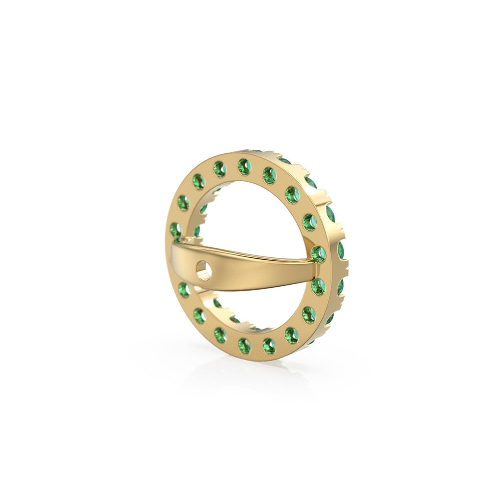 Green Emerald Gold Earring Jacket for 8mm Round Pearl Beads / 1ct Diamond / Solid Gold Diamond Earring Finding / May Birthstone Gemstone