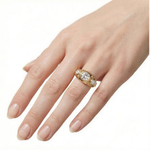Load image into Gallery viewer, 2.5ct Diamond Three Stone Lab Diamond Statement Engagement Ring | Minimal Statement Band for Him or Her