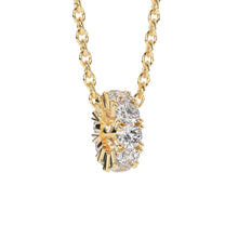 Load image into Gallery viewer, Red Ruby 14k Italian Gold Roundel Charm, Red Ruby Wheel Charm, Round Charm Holder, Eternity Round Red Ruby July Birthstone Band Connector