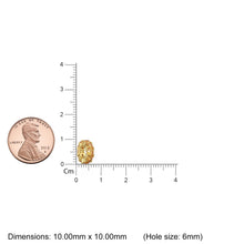 Load image into Gallery viewer, Citrine 14k Italian Gold Roundel Charm, Golden Citrine Wheel Charm, Round Charm Holder, Eternity Round Gemstone November Birthstone Band