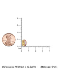 Load image into Gallery viewer, Tourmaline 14k Italian Gold Roundel Charm, Pink Tourmaline Wheel Charm, Round Charm Holder, Eternity Round Gemstone October Birthstone Band