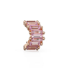 Load image into Gallery viewer, Pink Tourmaline 14k Baguette Tiara Gold Bead / Tourmaline European Bead / Tourmaline Rondelle Bead / Solid Gold Tourmaline Enhancer Spacer