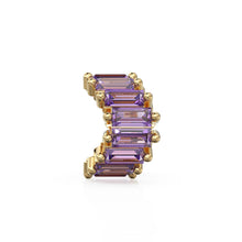 Load image into Gallery viewer, Purple Amethyst 14k Baguette Tiara Gold Bead / Amethyst European Bead / Amethyst Rondelle Bead / Solid Gold Amethyst Enhancer Spacer