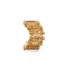 Load image into Gallery viewer, Yellow Citrine 14k Baguette Tiara Gold Bead / Citrine European Bead / Citrine Rondelle Bead / Solid Gold Citrine Enhancer Spacer